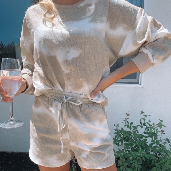 Nude tie dye two piece lounge wear set - Picture 2 of 8